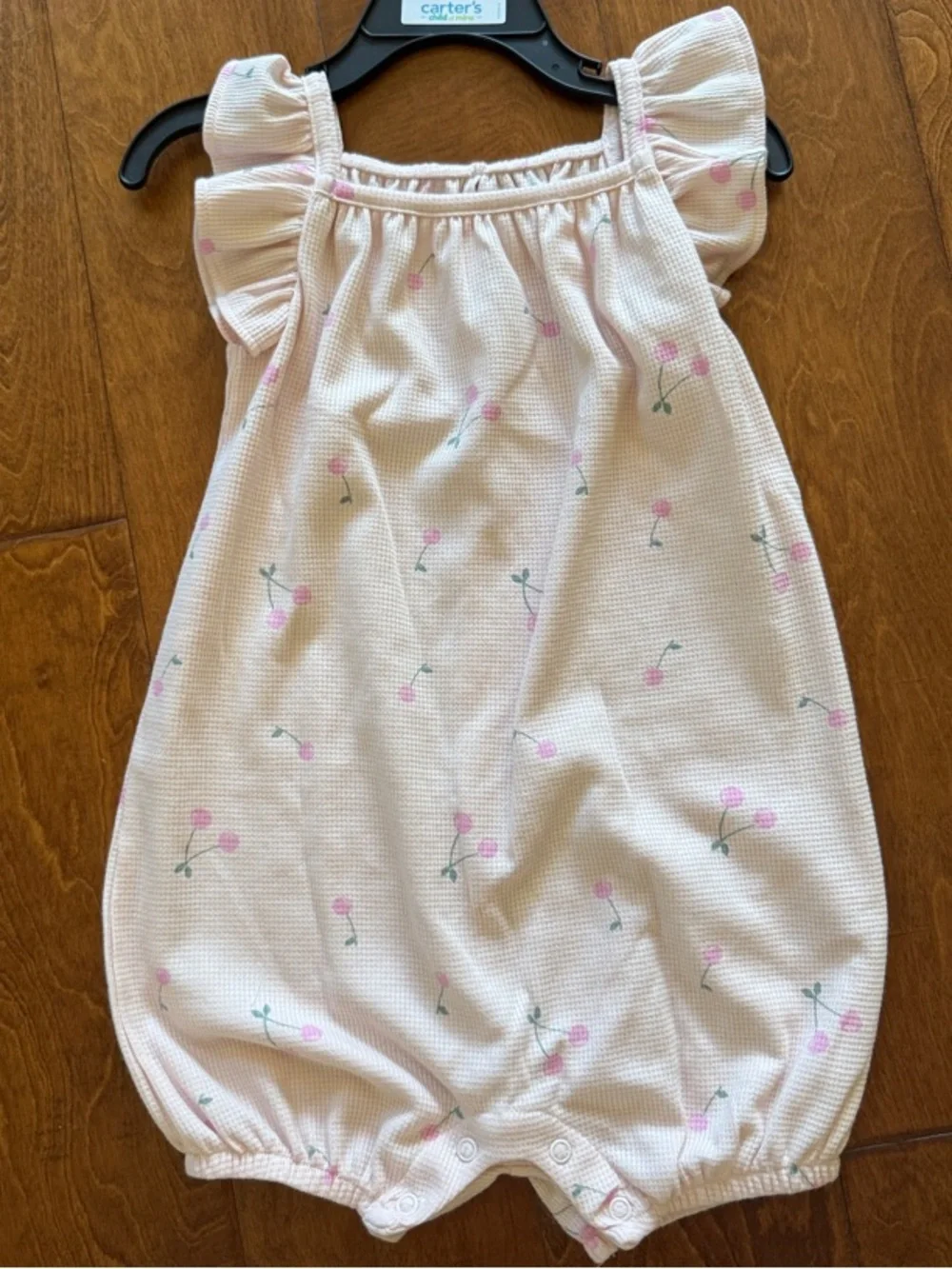 NWT Size 18M Carter's Light Pink Cherry Bubble Romper
